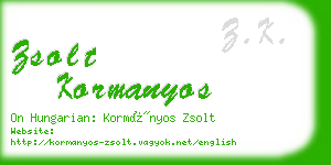 zsolt kormanyos business card